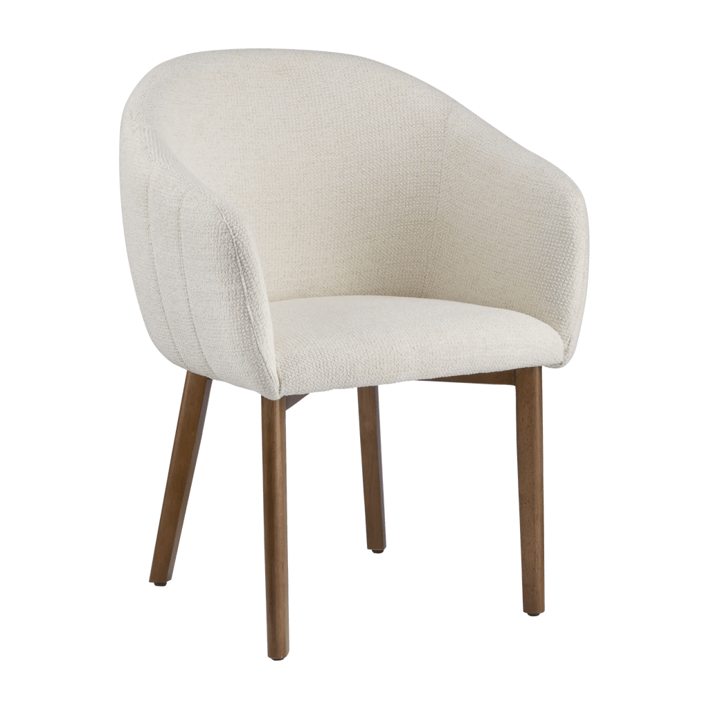 Upholstered Fabric Chair with Wooden Legs