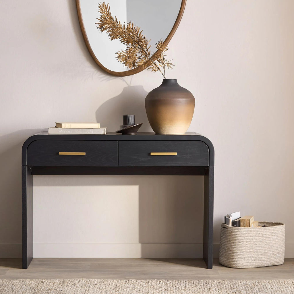 Black Console with Drawers