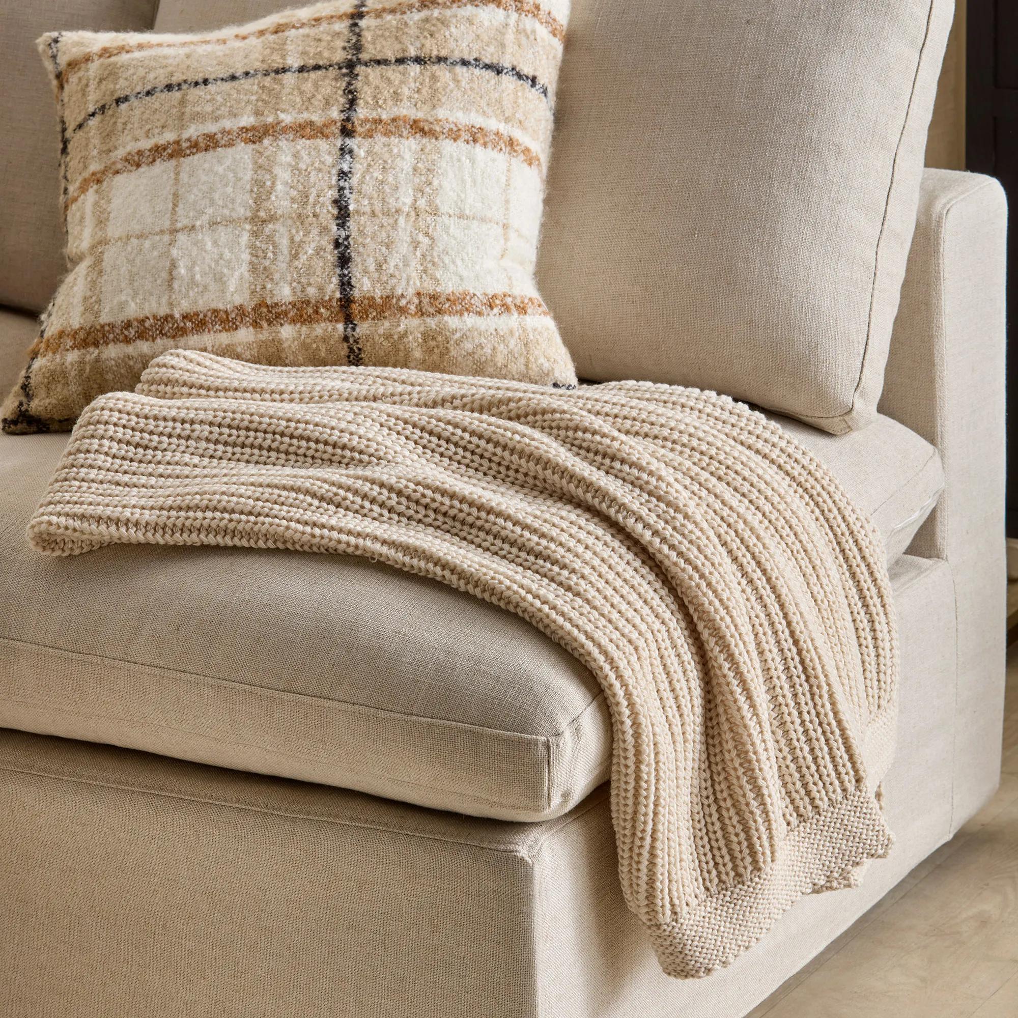 Taupe Ribba Throw