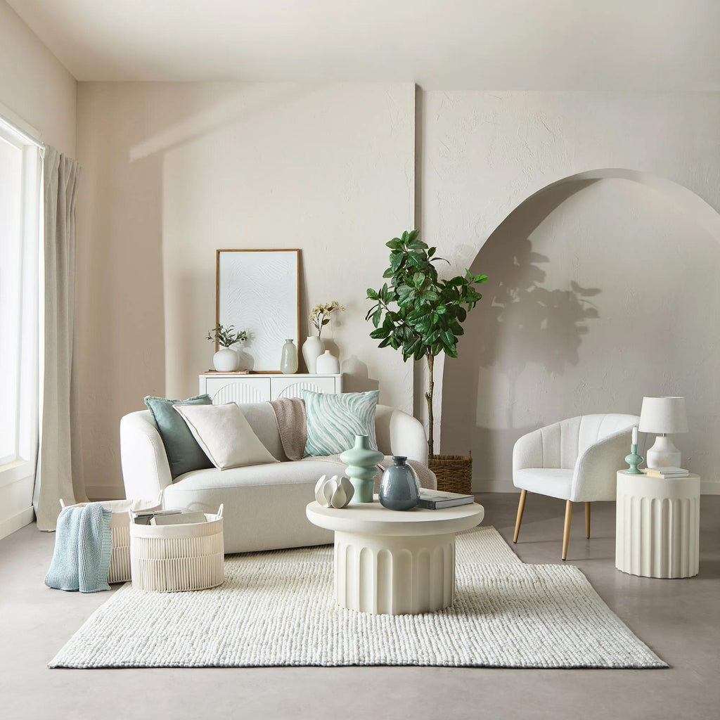 Fabric and Metal Wood Effect Accent Chair