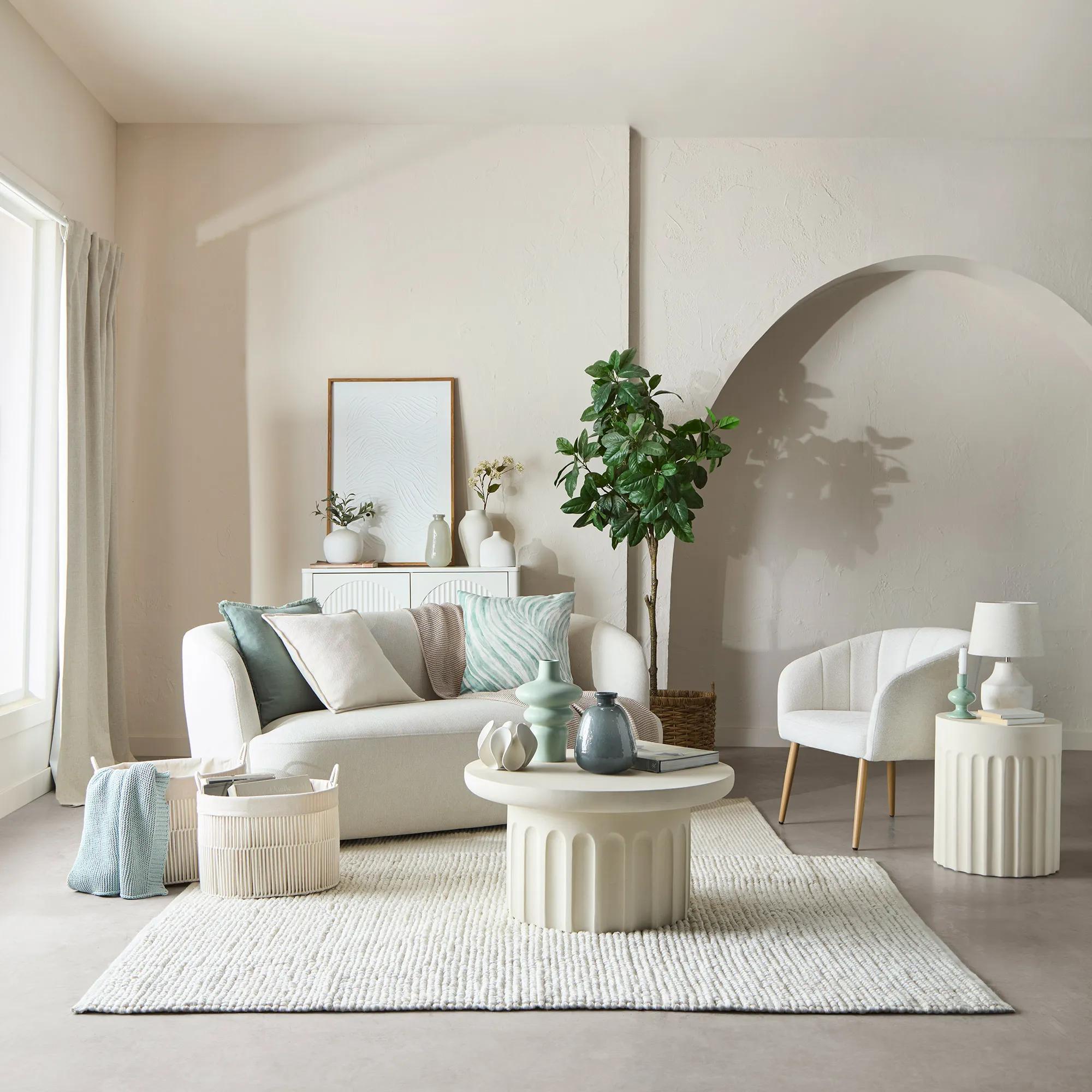 Arched Beige Side Table