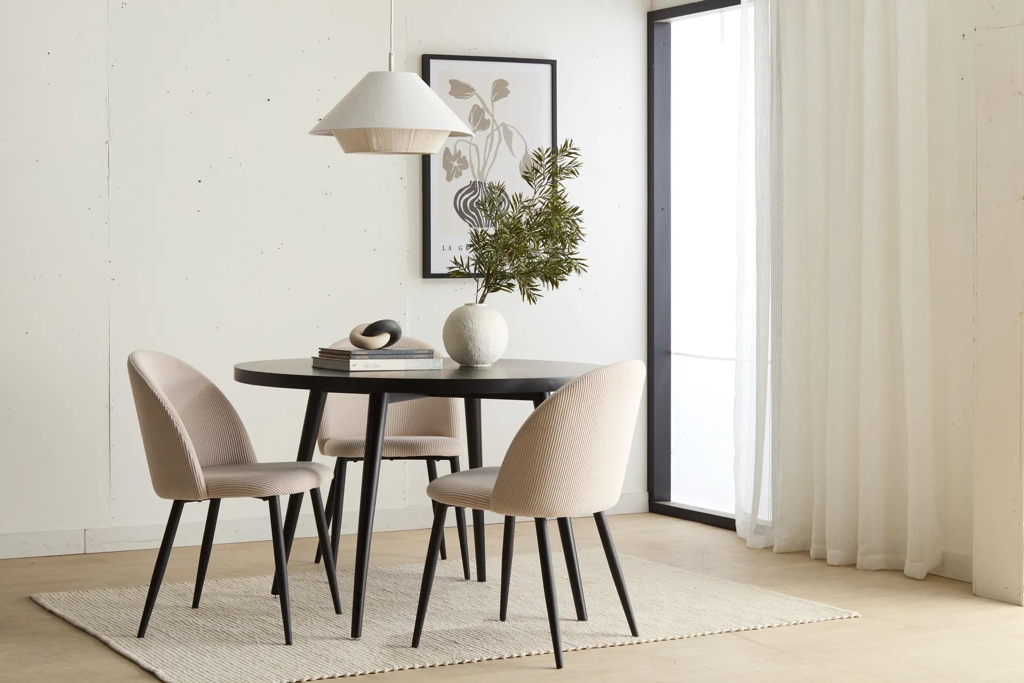 Modern Cream Chair with Black Legs