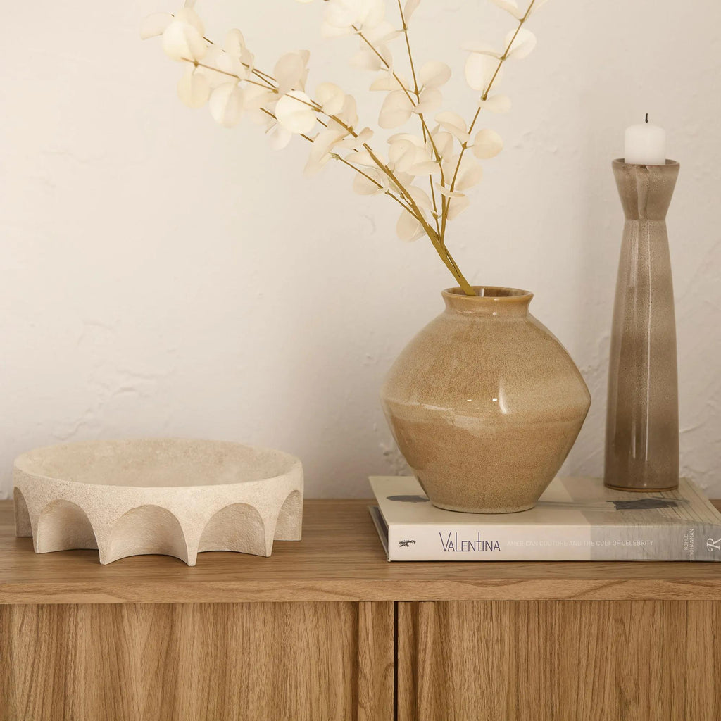 Brown Reactive Ceramic Table Vase