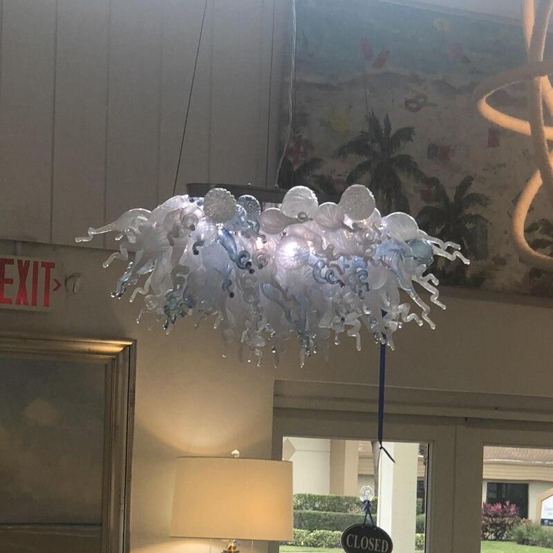 Designer 100% Hand-Blown Glass LED Chandelier for Foyers, Living Rooms, and Dining Rooms