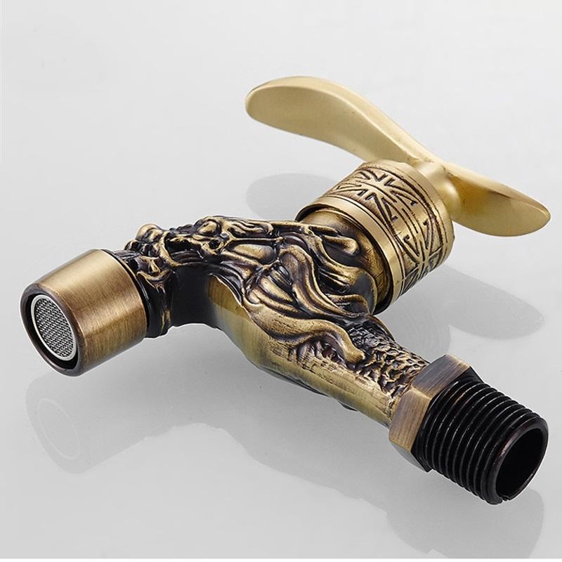 Bathroom Faucet Brass Tap Kitchen Outdoor Garden Taps High Quality Washing Machine Mop Luxury Antique Decorative Bibcock
