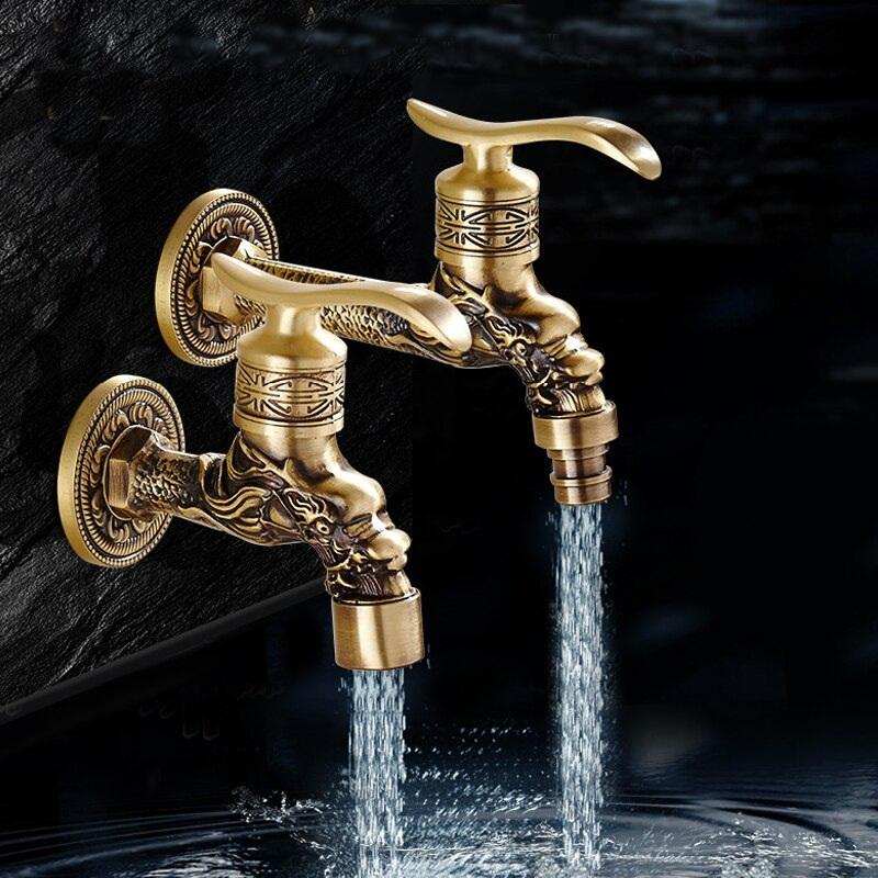 Bathroom Faucet Brass Tap Kitchen Outdoor Garden Taps High Quality Washing Machine Mop Luxury Antique Decorative Bibcock
