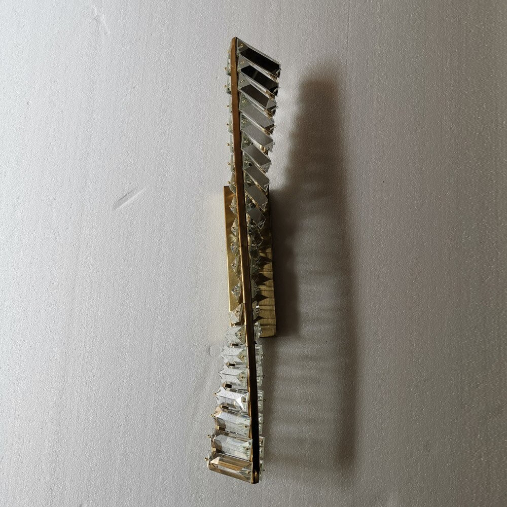 Sleek Crystal Twist LED Wall Sconce Perfect for a Living Room, Dining Room or Bedroom