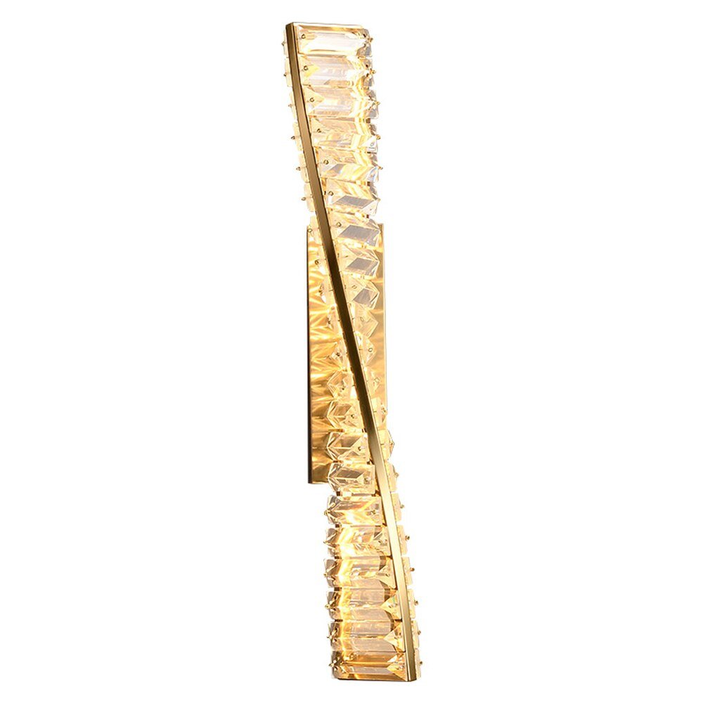 Sleek Crystal Twist LED Wall Sconce Perfect for a Living Room, Dining Room or Bedroom