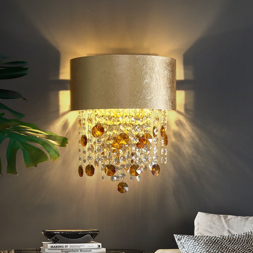 Modern Crystal Gold Wall Sconce Lamp For Bedroom Creative Home Décor Living Room Fixture