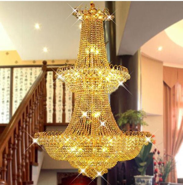 Exquisite Modern Twist on a Classic Crystal Chandelier perfect for Foyers, Stairways, and Dining Rooms