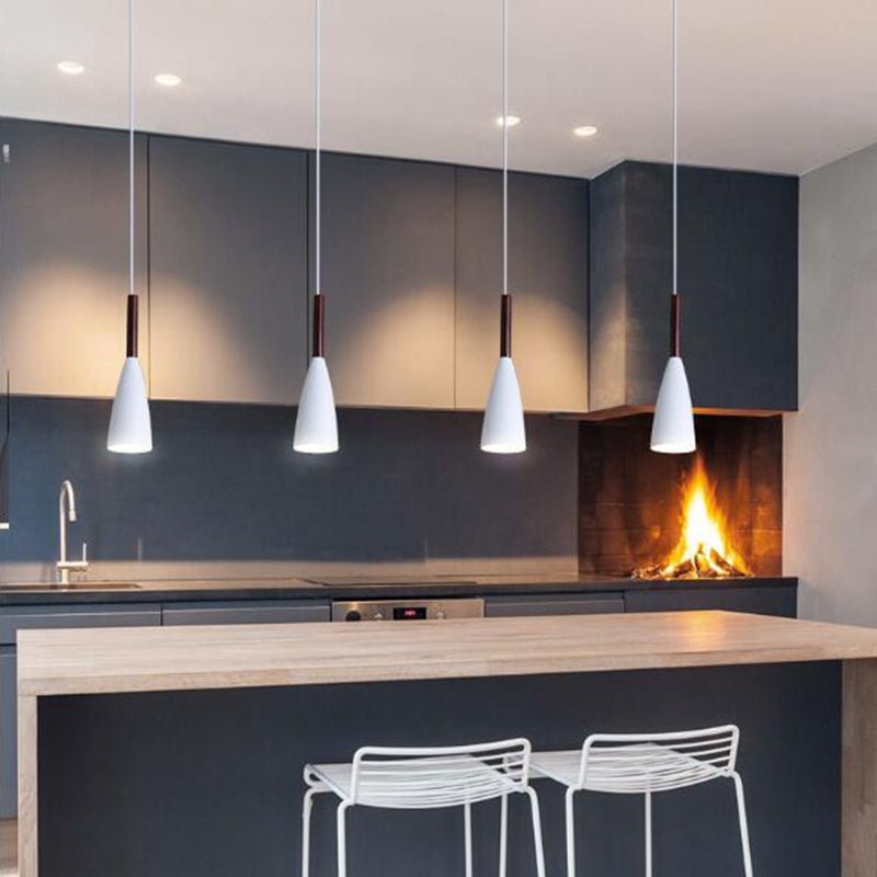 Modern Pendant Light Kitchen Hanging Lamp Dining Room Kitchen Lighting Fixture Loft Decor Wood Lamp Luminaire Lustre