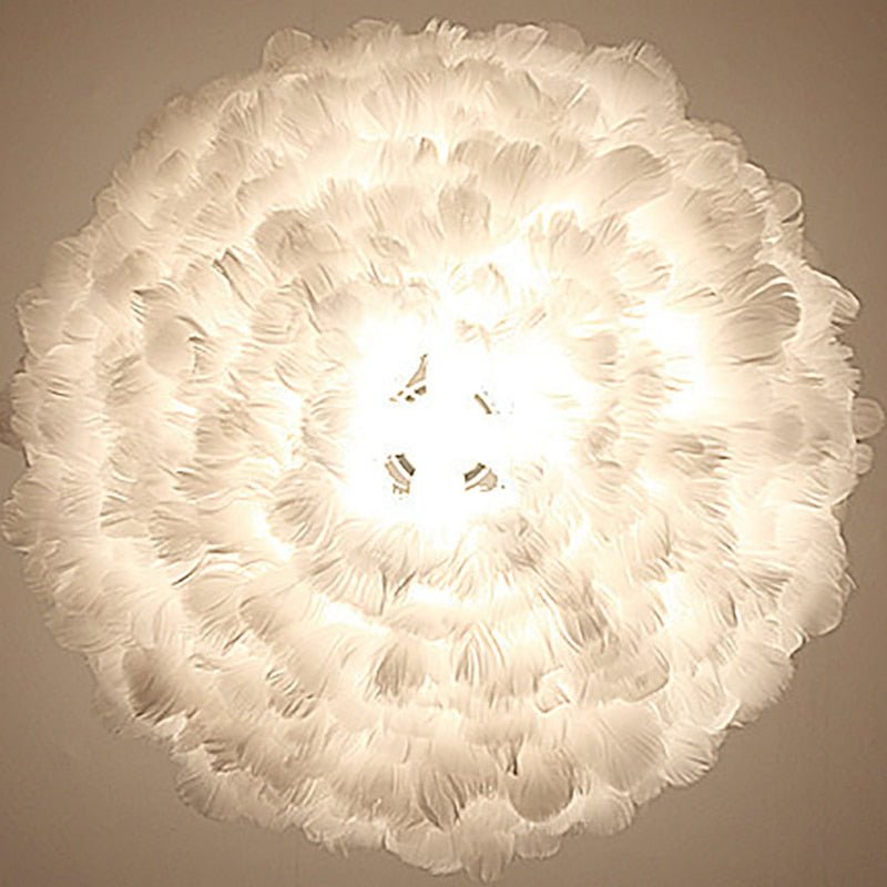 Modern Nature Goose Feather Pendant Light Perfect for a Bedroom or Cozy Sitting Area