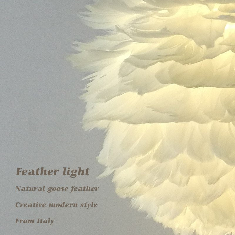 Modern Nature Goose Feather Pendant Light Perfect for a Bedroom or Cozy Sitting Area