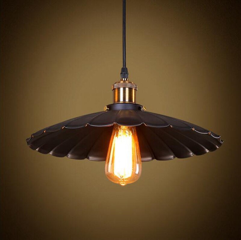 Pendant Light Lamp Shade Metal Industrial Lighting Retro For Kitchen Barn Dinning Room Decor E27 Rust Iron Finish